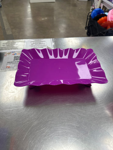 Plastic Scalloped Treat Stand-Purple