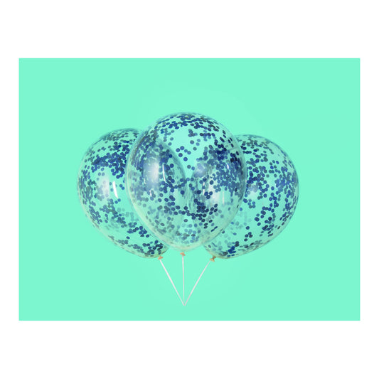 Confetti Blue 6ct Latex Balloon 12"