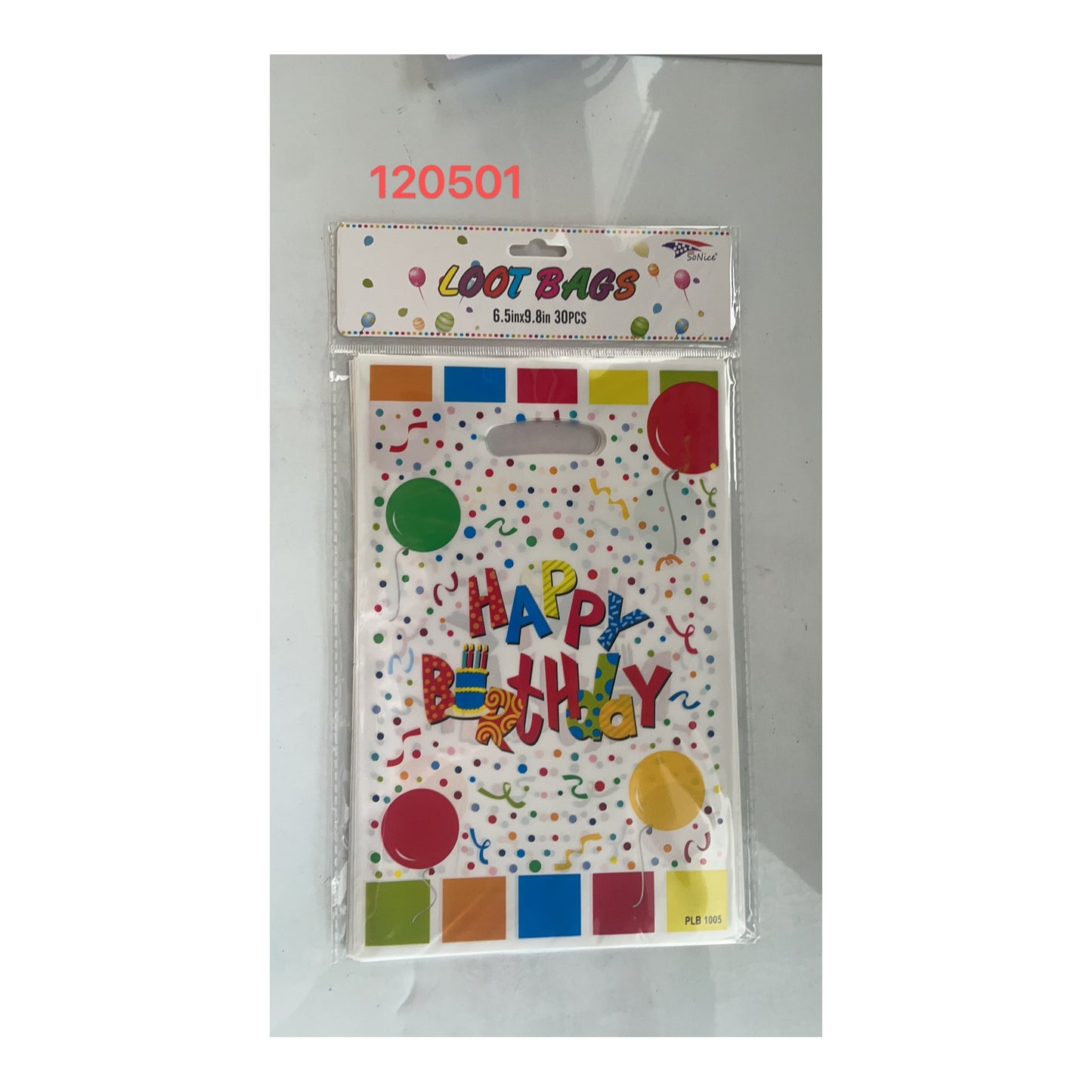 30 ct Loot bags Happy Birthday 120Pk/Cs 12Pcs