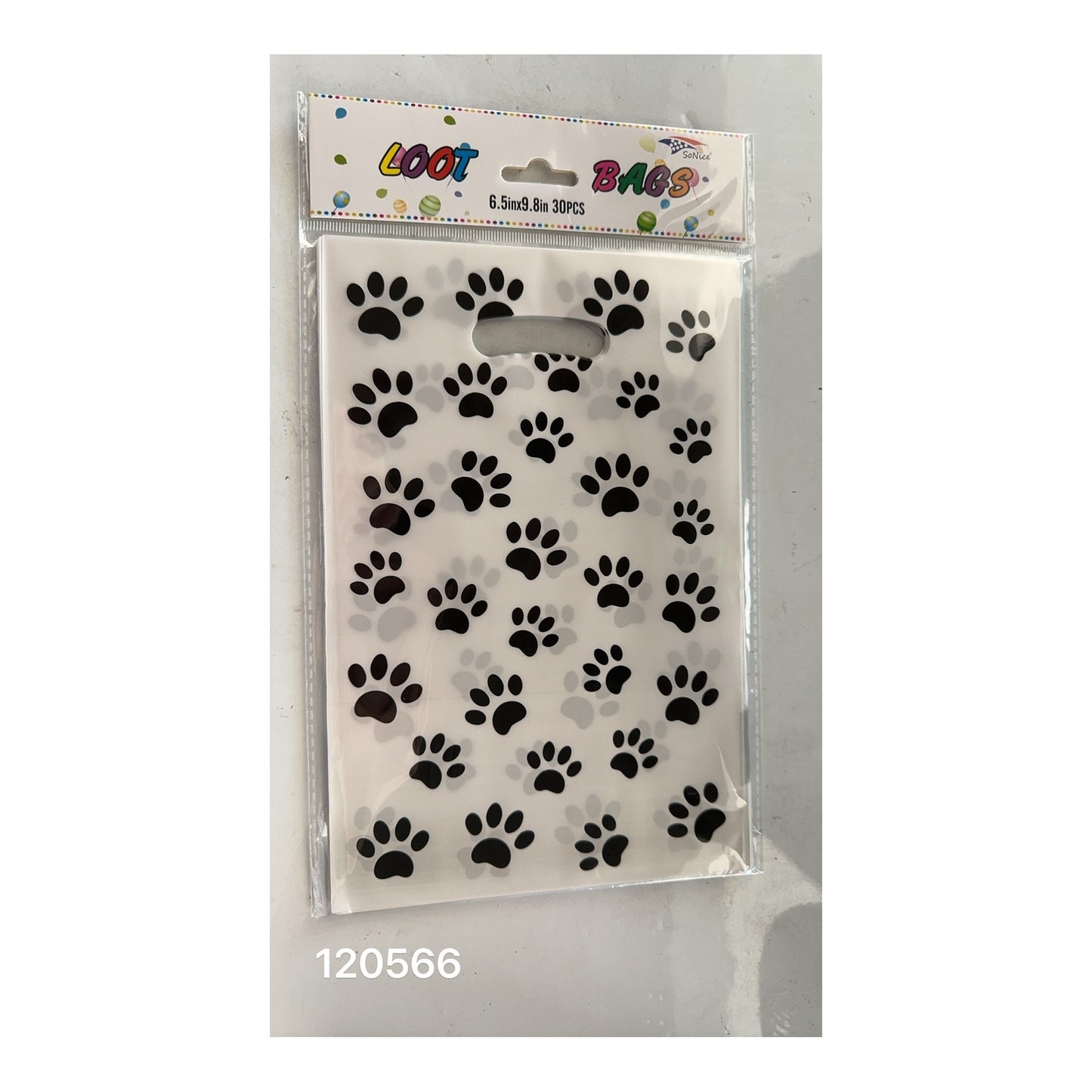 30 ct Loot bags Paws 120Pk/Cs