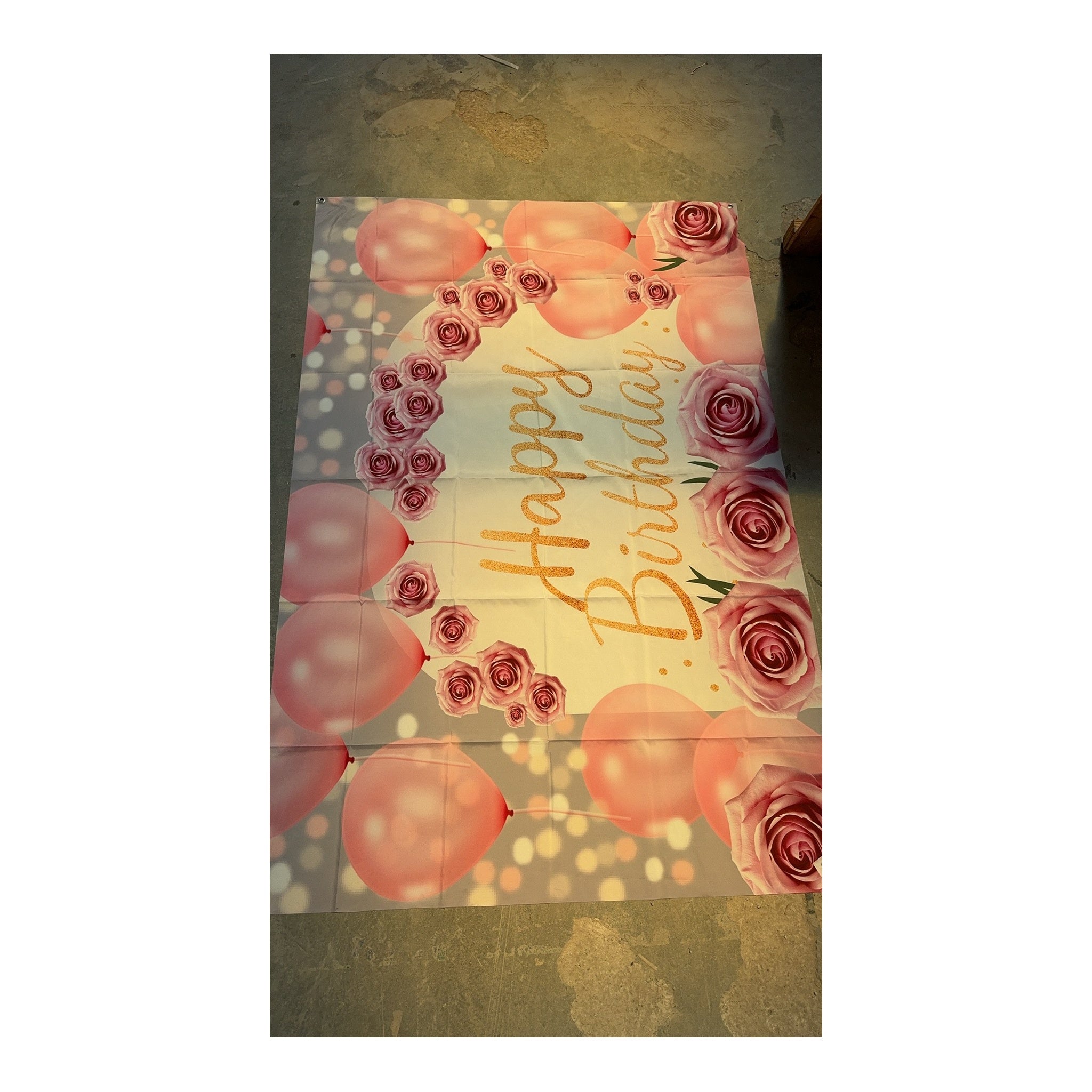 4" x 6" Backdrop Happy Birthday Pink