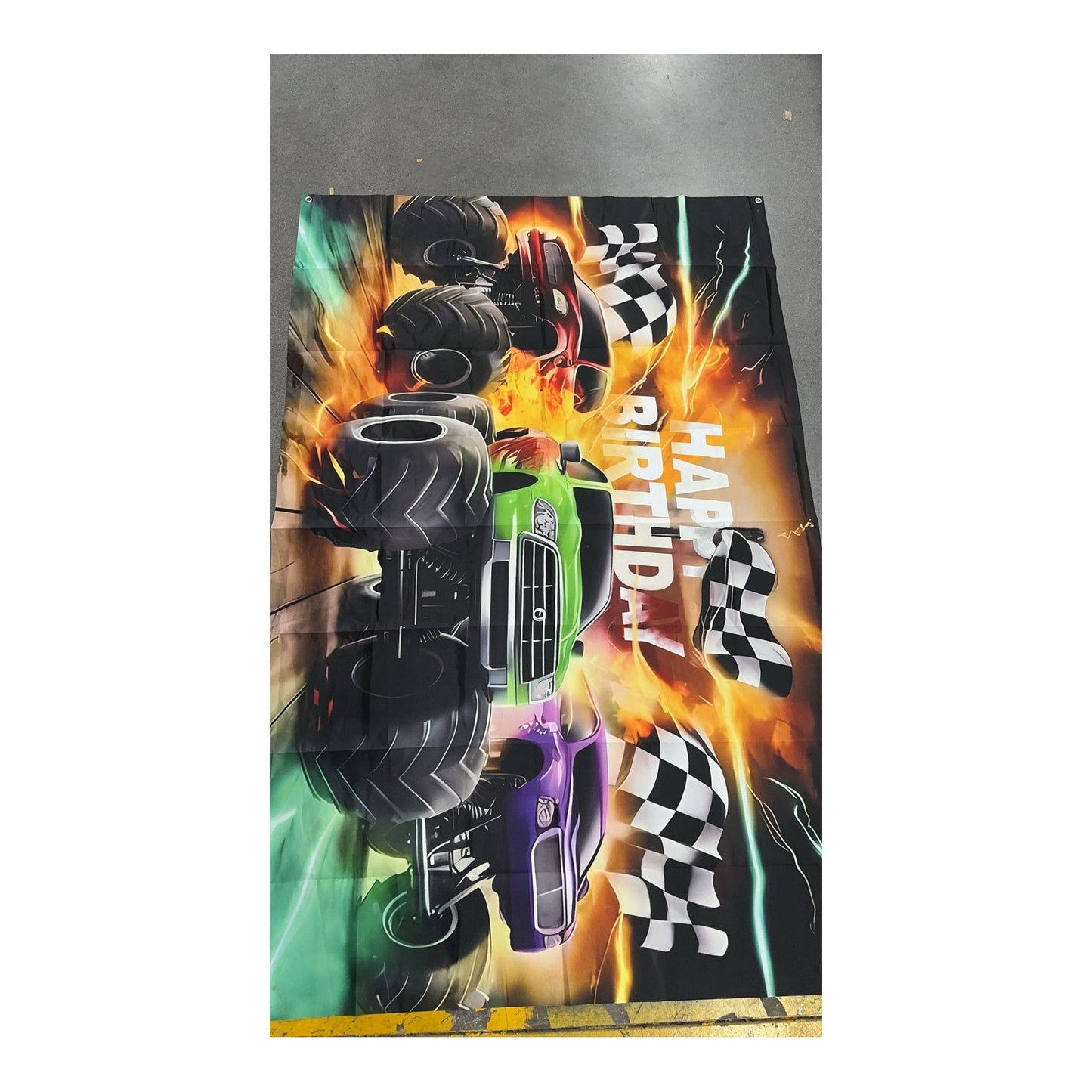 Vinyl Backdrop Monster Truck