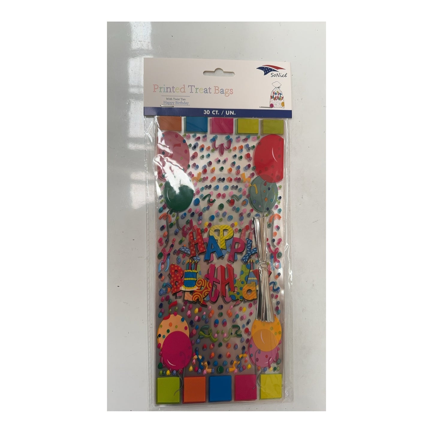 Cellophane bags 30 ct Happy Birthday 240Pk/Cs