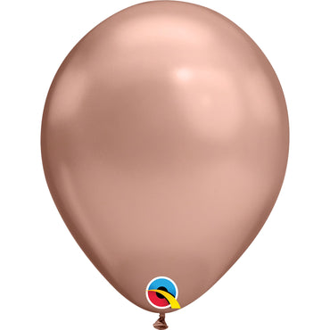 Qualatex Balloon Chrome Rose Gold 25ct Latex Balloon 11"
