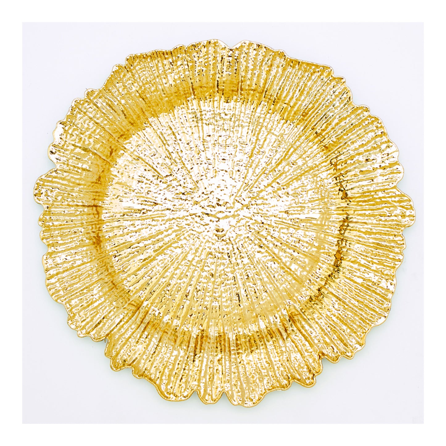 13" Reef Plastic Charger Plate Gold