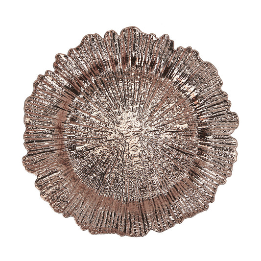 13" Reef Plastic Charger Plate Rose Gold