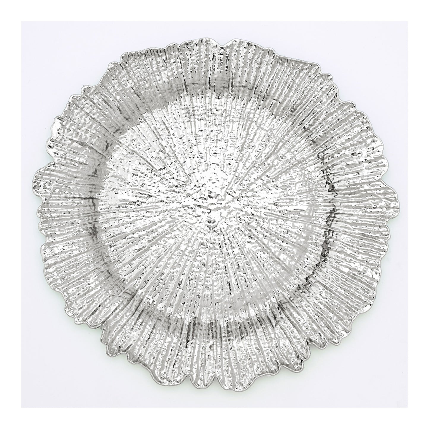 13" Reef Plastic Charger Plate Silver