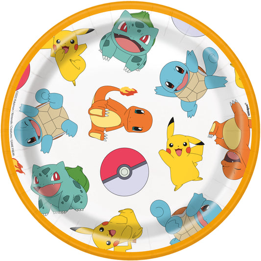 7" Plate Pokemon 8ct
