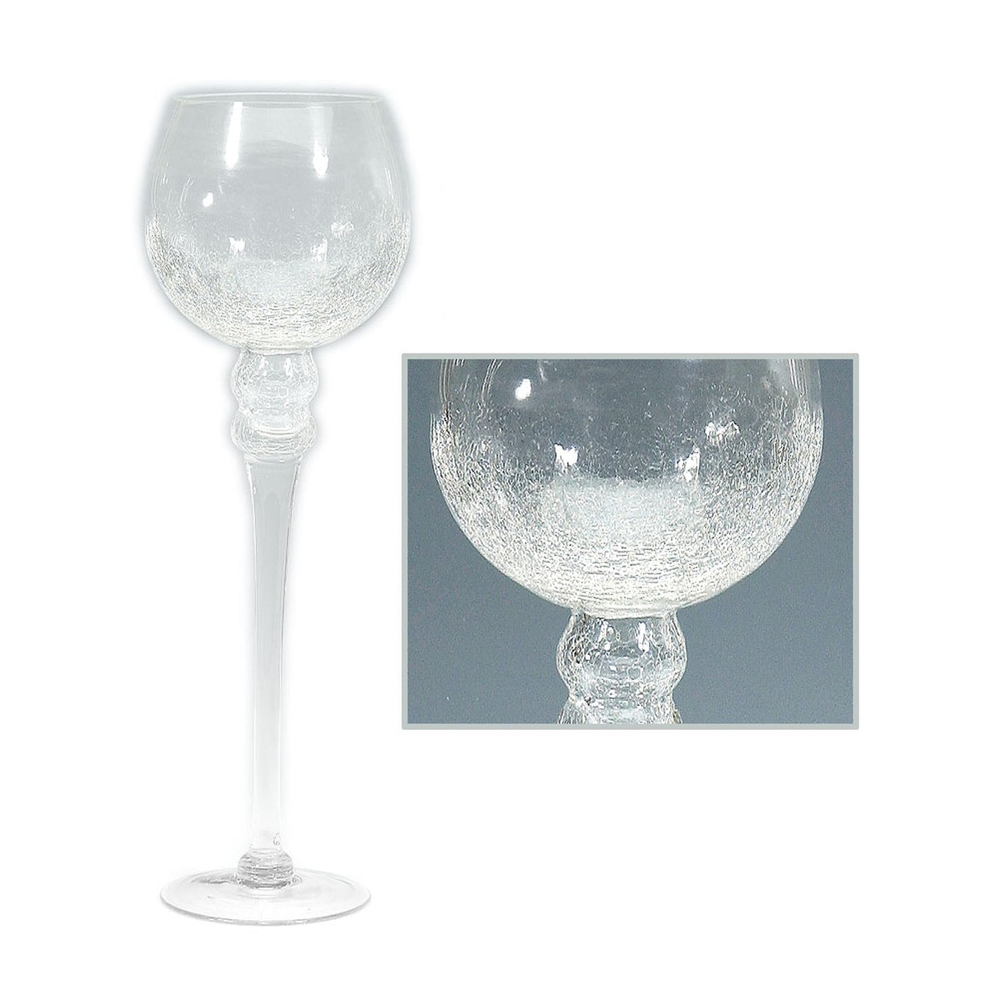 16" Glass Cracked Vase