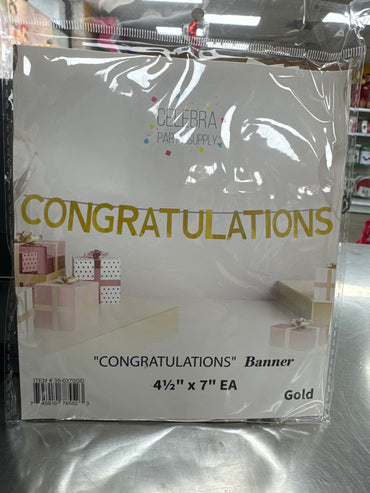 Congratulations Gold Banner 7''