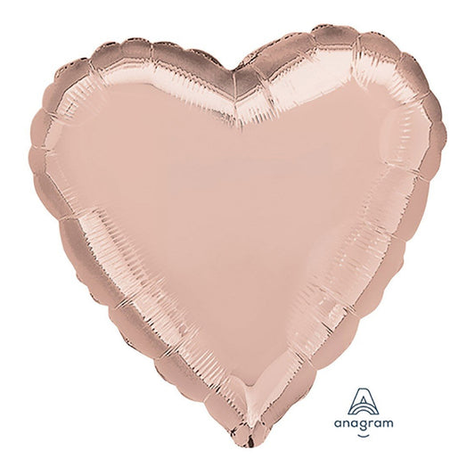 Heart Rose Gold Foil Balloon 18"