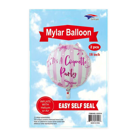 Coquette Balloon 2pc Foil Balloon 18"