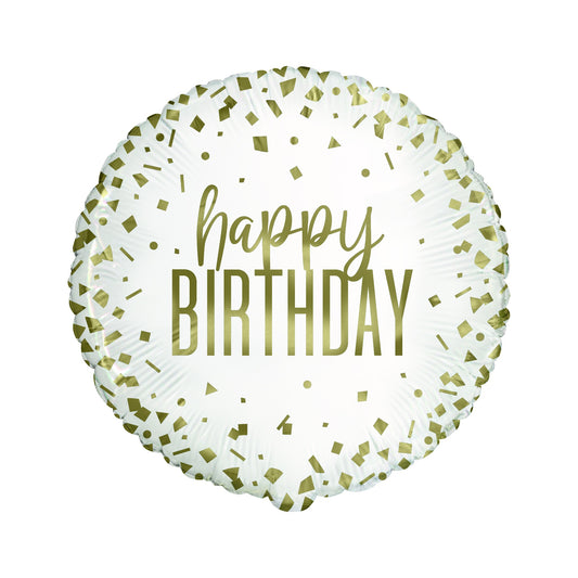 Birthday Conft Gold Foil Balloon 18"