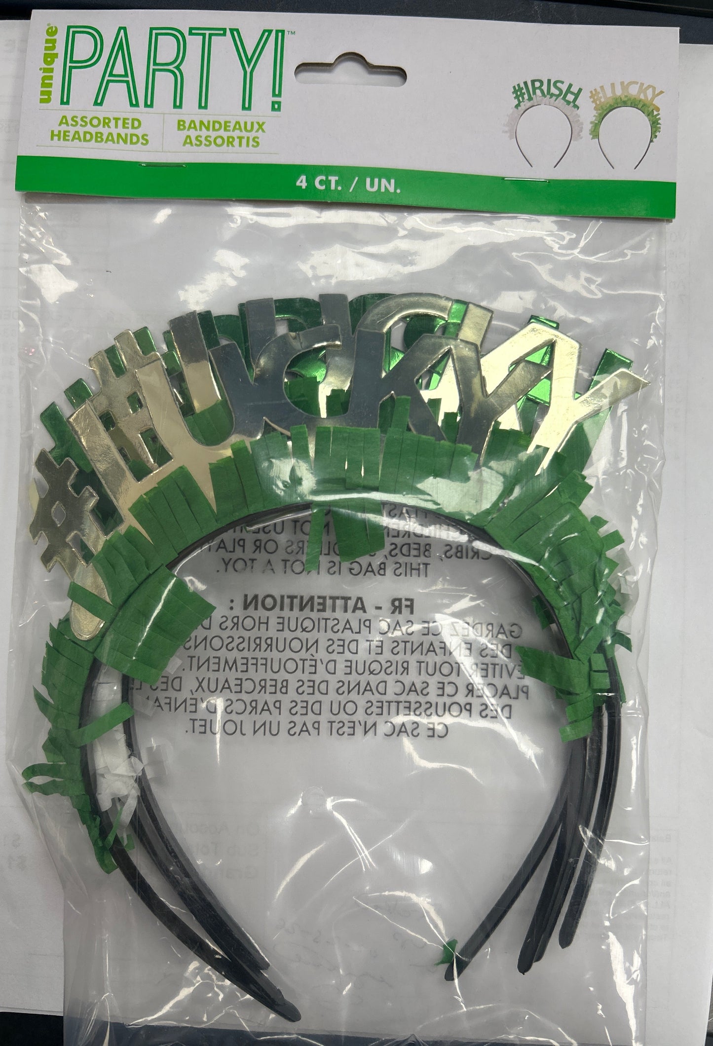 Foil St. Patrick's Day Headband 4ct