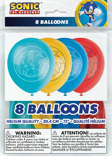 Sonic 8ct Latex Balloon 12"