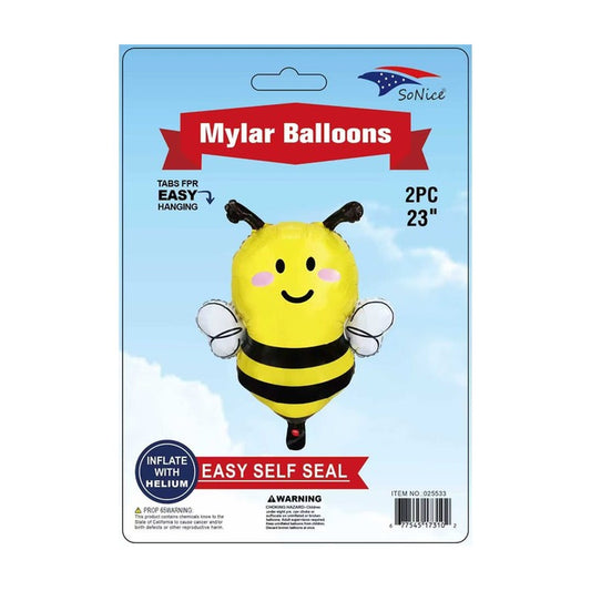 23" Foil Balloon Happy Bee 2pc