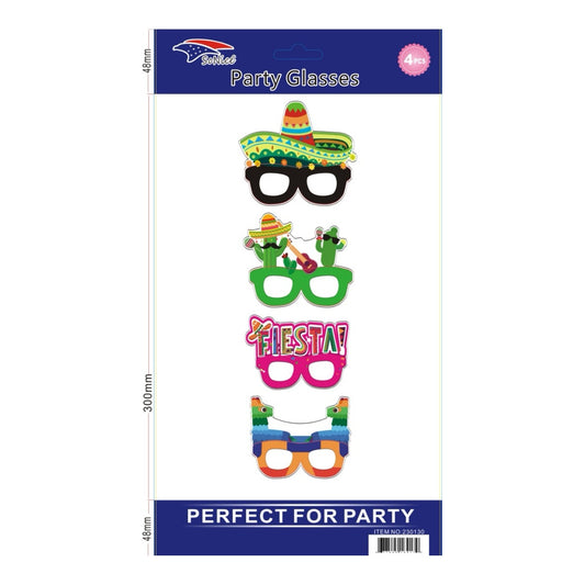 4Pcs Party Glasses Fiesta 60Pk/Cs
