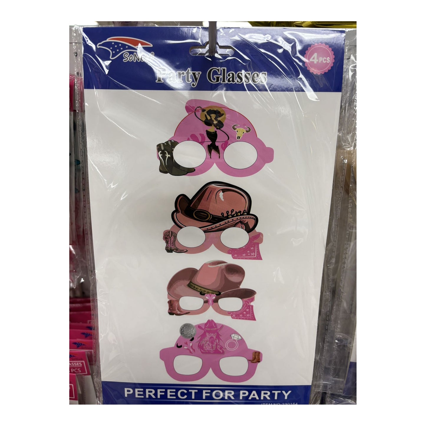 4Pcs Party Glasses Cowgirl 60Pk/Cs