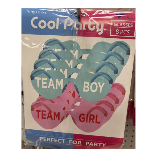 8 ct Party Glasses Gender Reveal 60Pk/Cs
