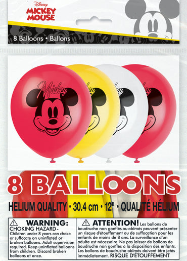 Mickey 8ct Latex Balloon 12"