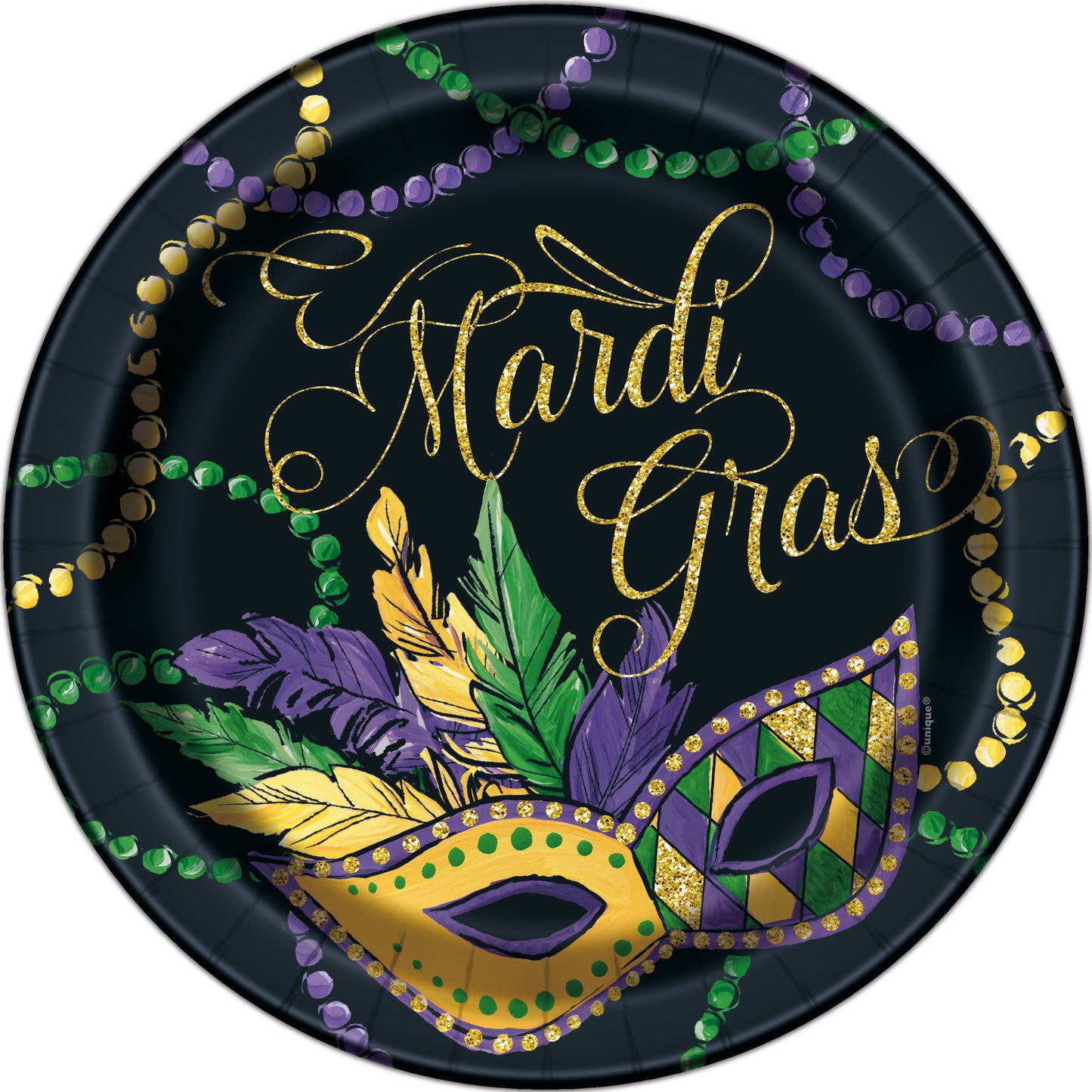 Plato de 9" Mardi Gras 8 ct