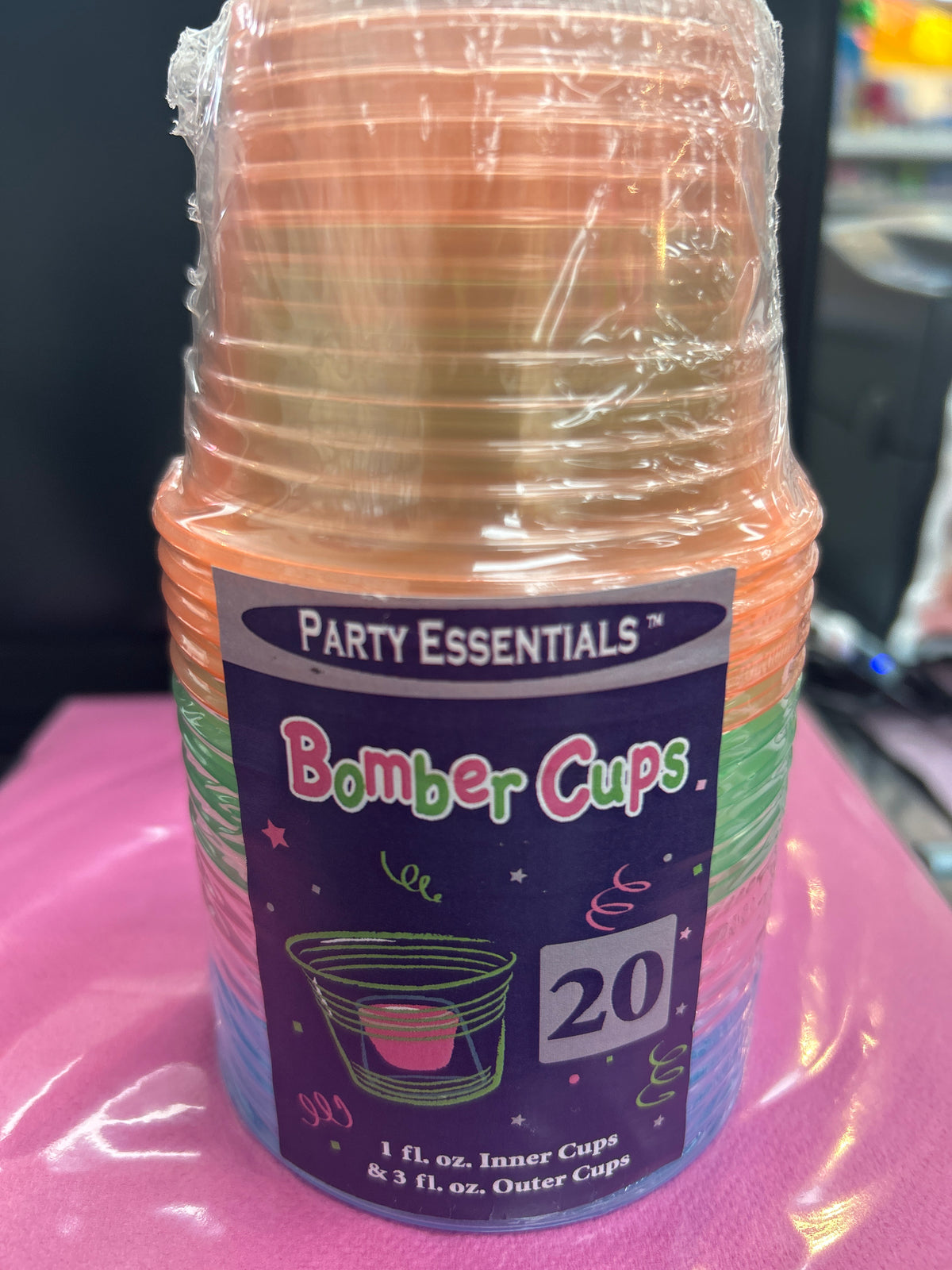 Neon 3oz Bomber Cup Assorted