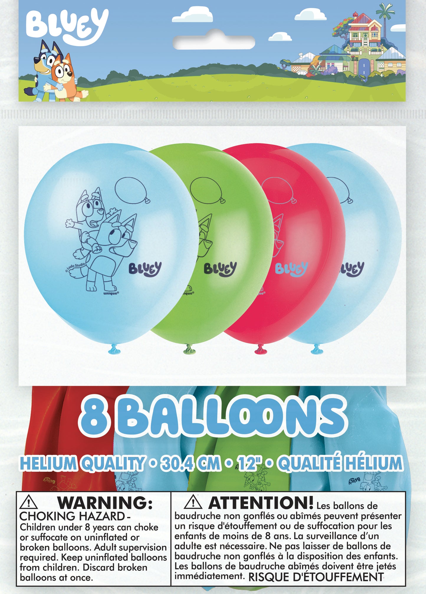 Bluey 8ct Latex Balloon 12"