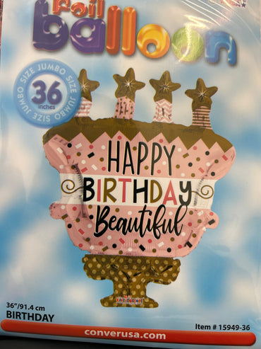 36” Birthday Cake With Stars