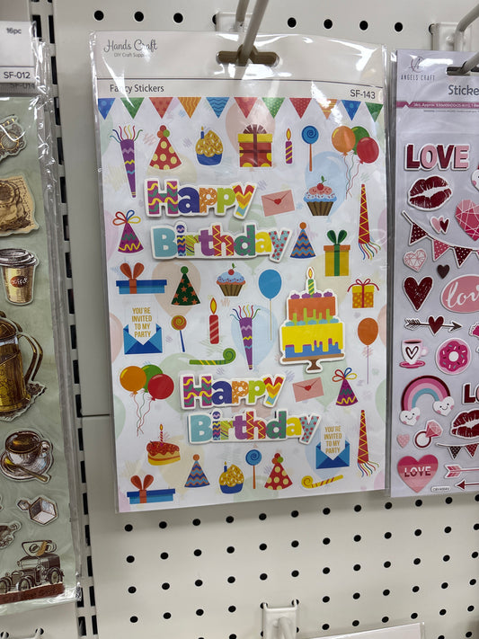 Happy Birthday 3D Sticker