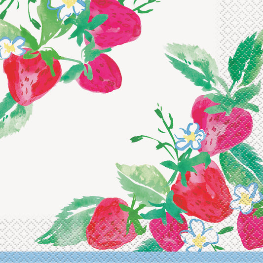 Napkin Strawberry 16ct Large