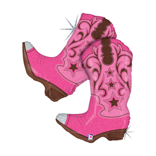 Pink Boots Foil Balloon 36"
