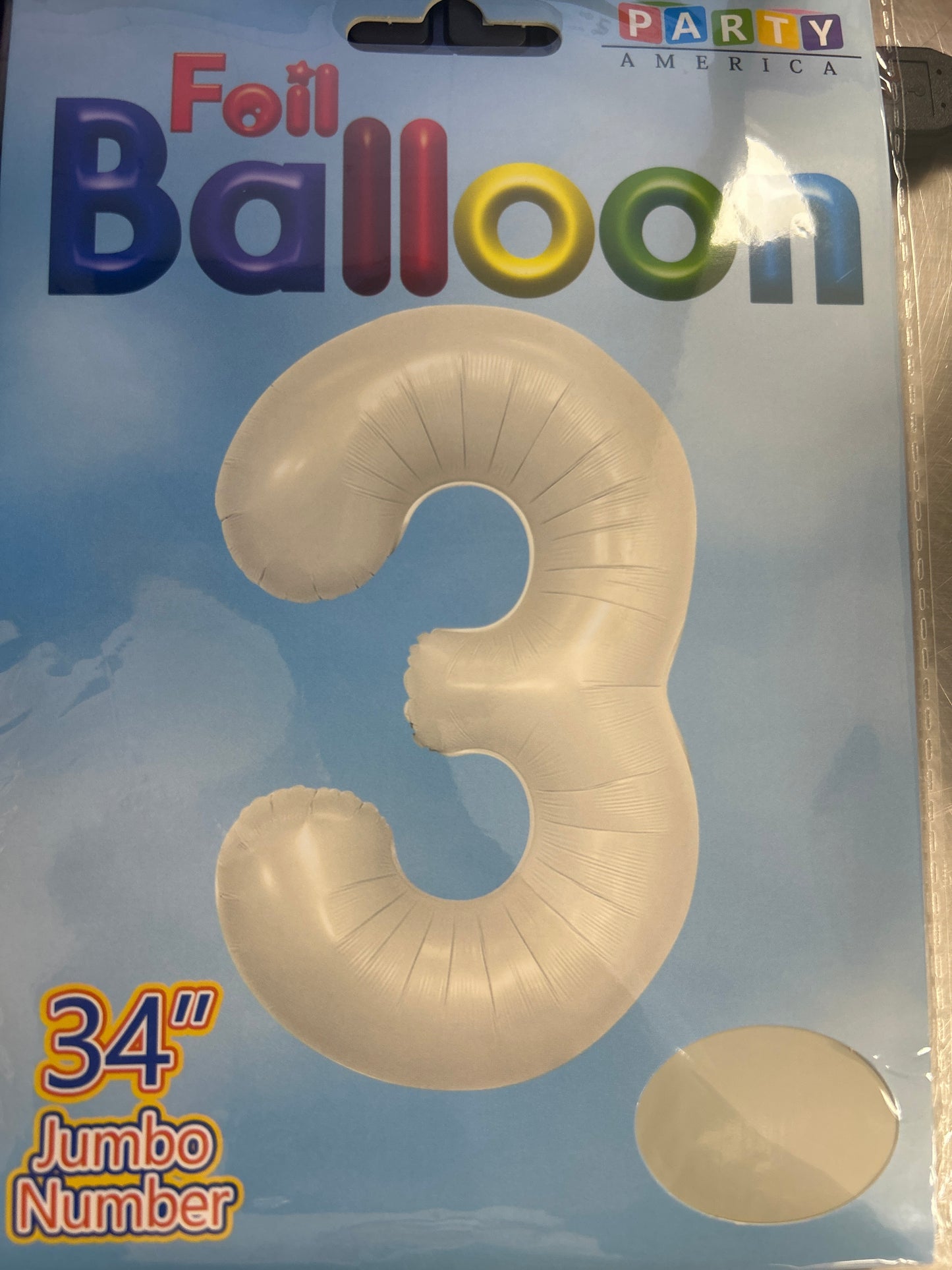 Globo metalizado crema número 3 de 34 pulgadas