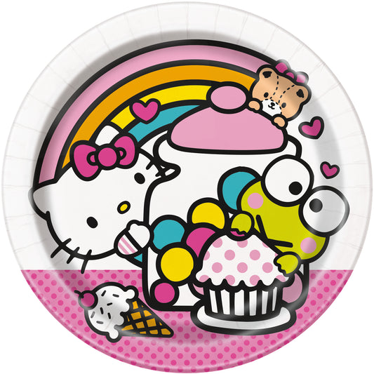 7" Plate Hello Kitty 8ct
