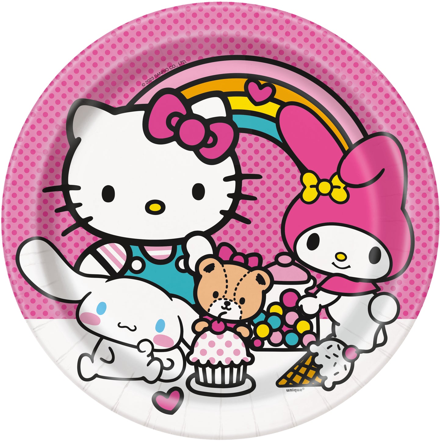 9" Plate Hello Kitty 8ct