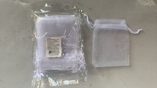 3"x4" Organza bags White
