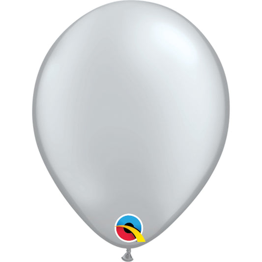 Qualatex Balloon Silver 100ct Latex Balloon 5"