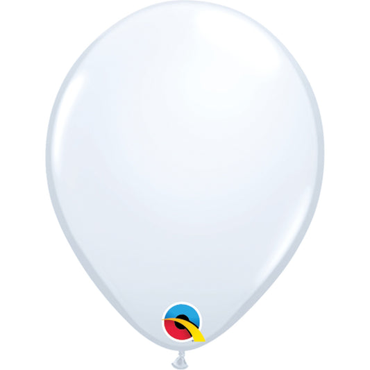 Qualatex Balloon White 100ct Latex Balloon 5"