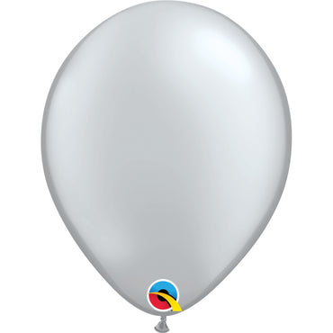 Qualatex Balloon Silver 100ct Latex Balloon 11"