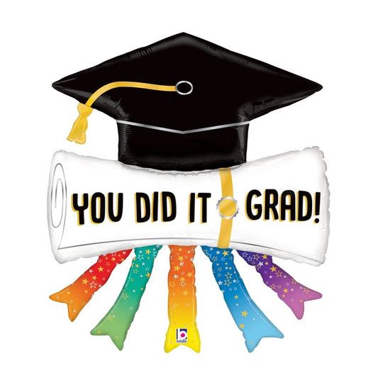 Supershape You Di It Grad Diploma Foil Balloon 44"