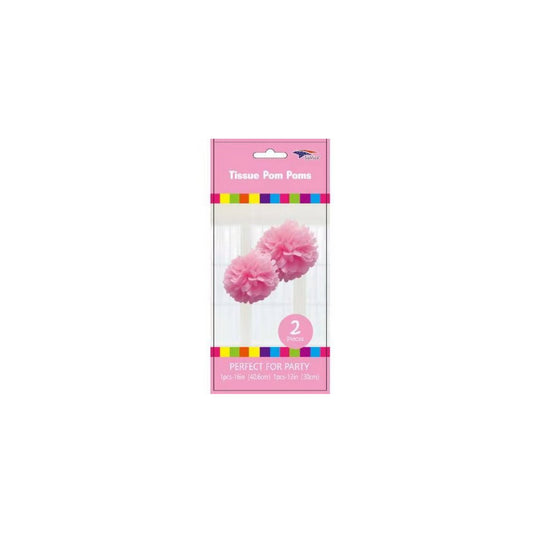 12'+16" Pom Poms Set Light Pink 120Set/Cs