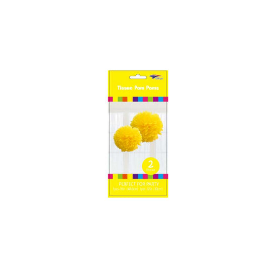 12'+16" Pom Poms Set Yellow 120Set/Cs