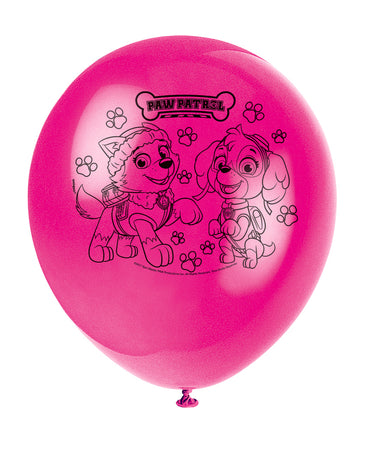 Paw Patrol Girl Balloon 2s 8ct Latex Balloon 12"