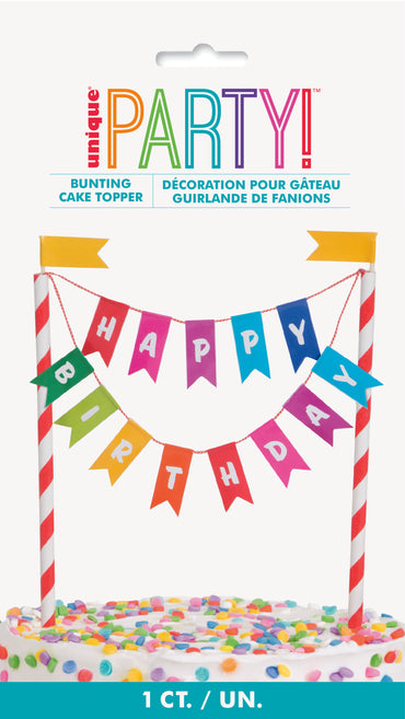 Rainbow Birthday Bunting Cake Topper