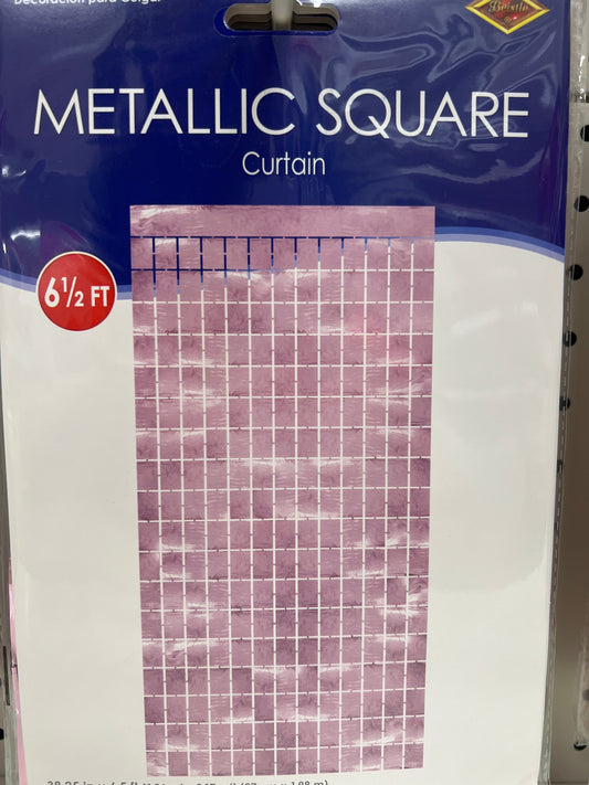 Metallic Square Curtain Pink
