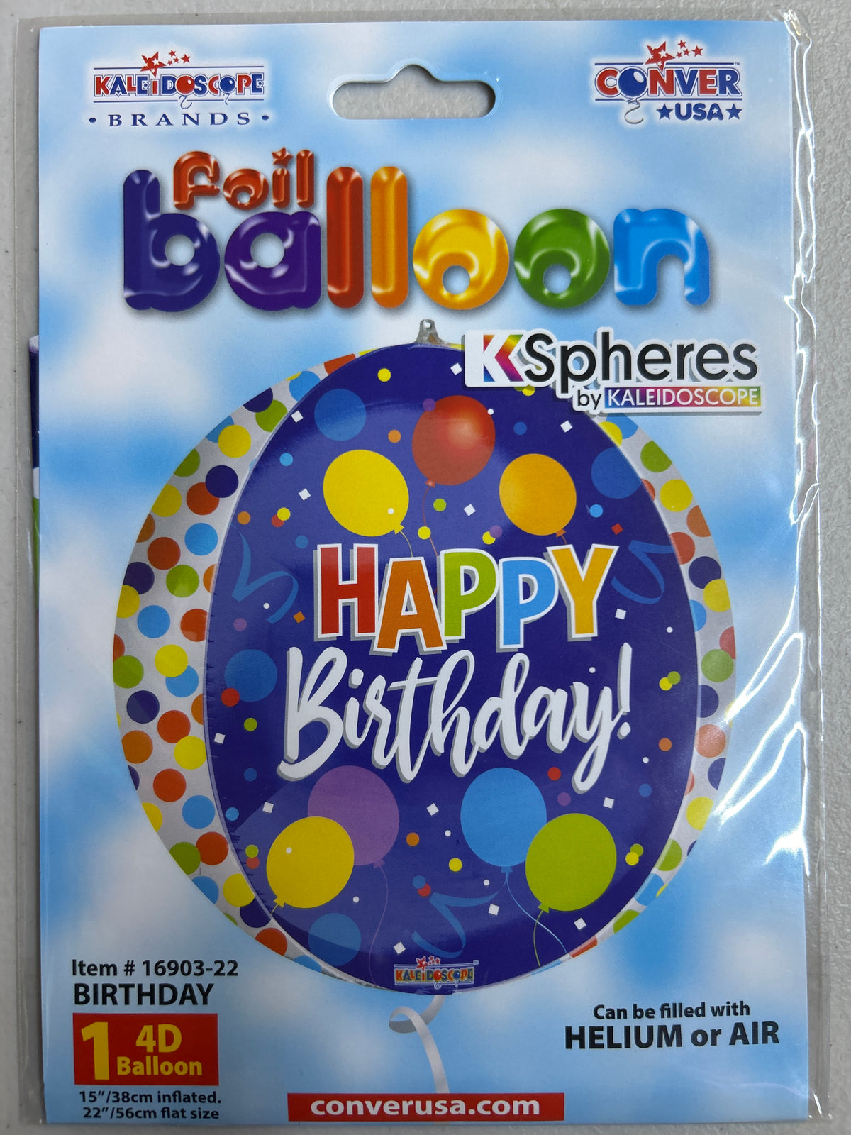 Globo Metálico de Cumpleaños 22 pulgadas ORBZ
