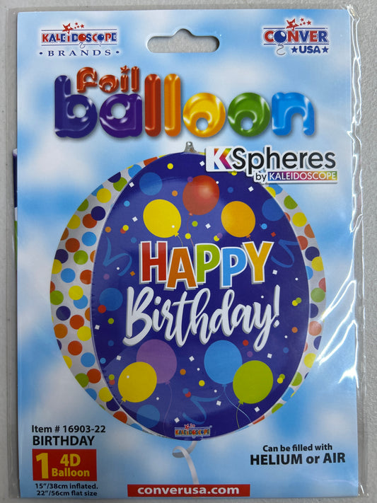 22" Birthday Foil Balloon ORBZ