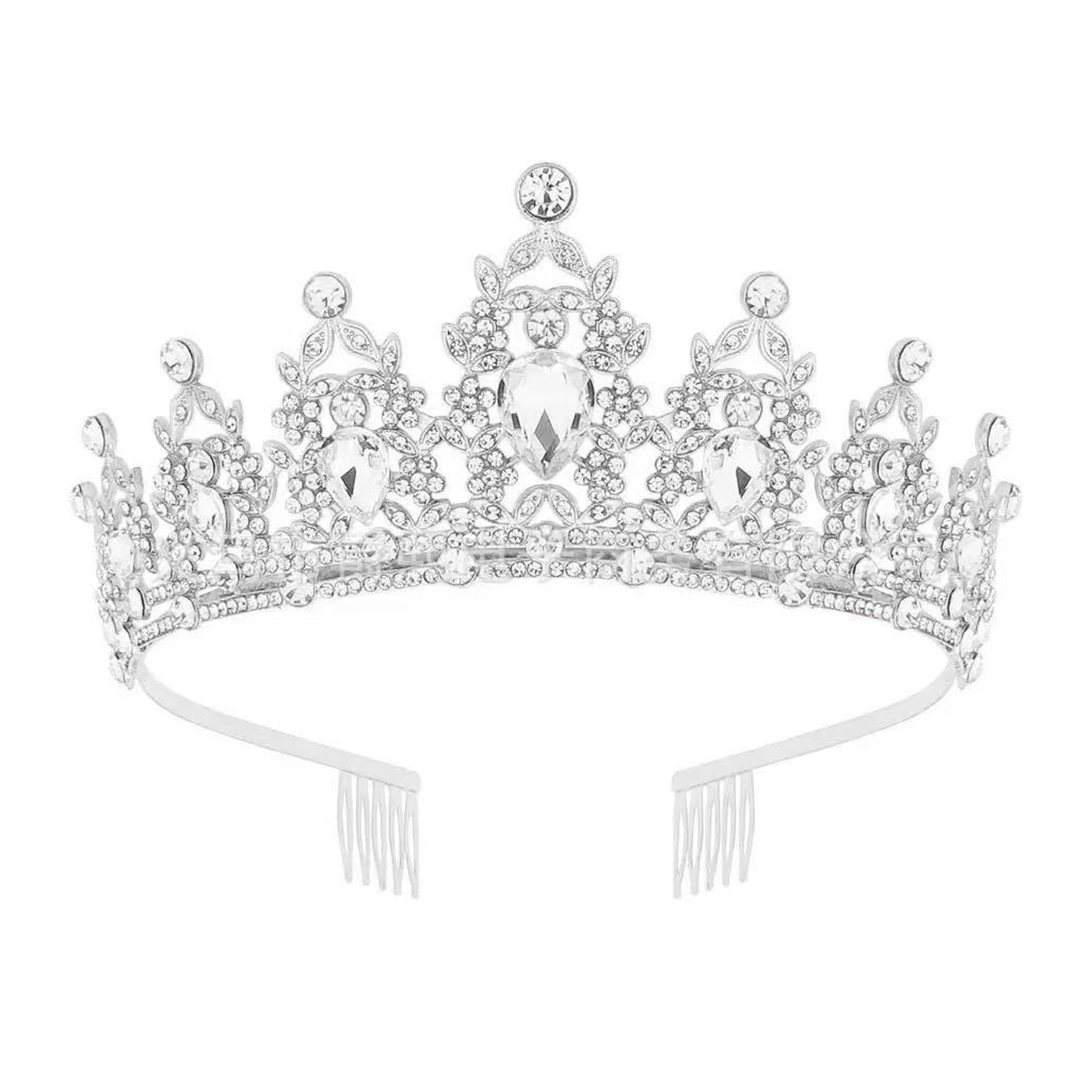 Rhinestone Crown Silve