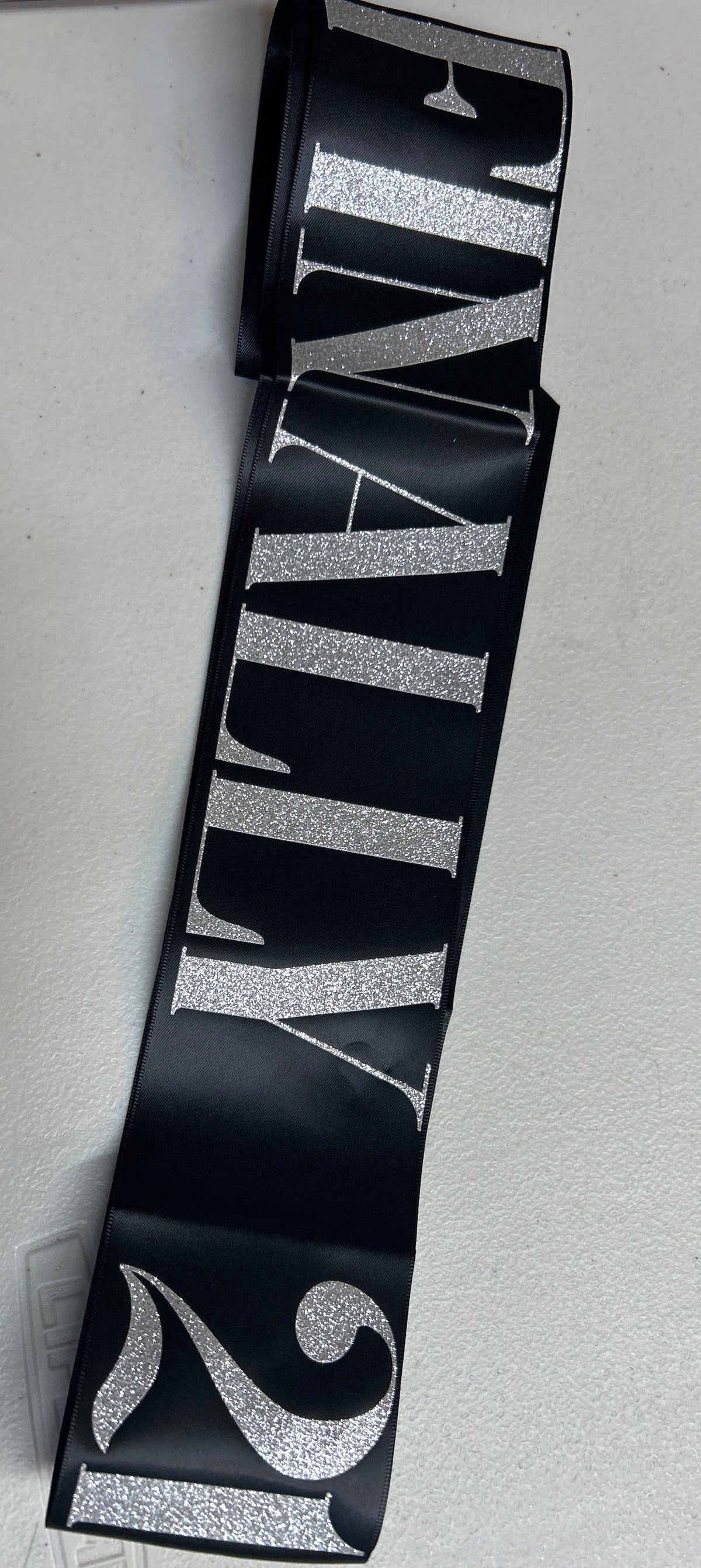 Black Satin Finally 21 Sash