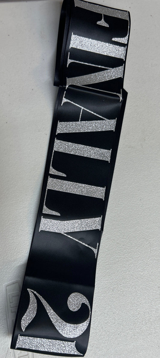 Black Satin Finally 21 Sash