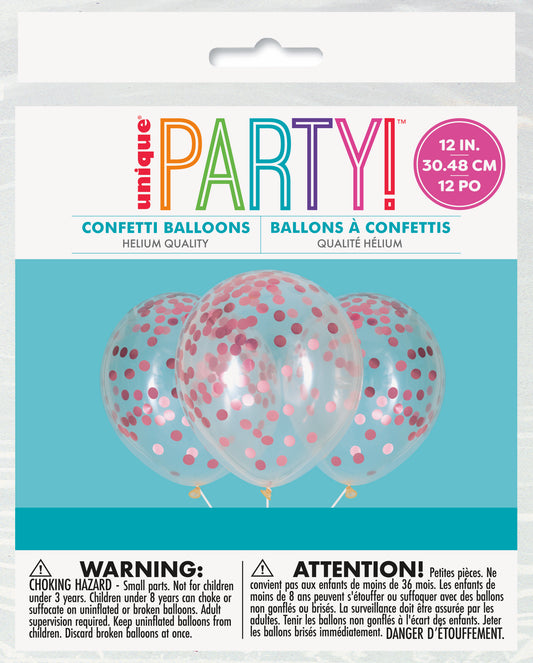 Confetti Light Pink 6ct Latex Balloon 12"